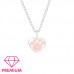 Children's Silver Paw Print Necklace with Epoxy