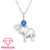 Children's Silver Elephant Necklace with Cubic Zirconia