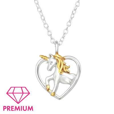 Unicorn Heart Children's Sterling Silver Necklace