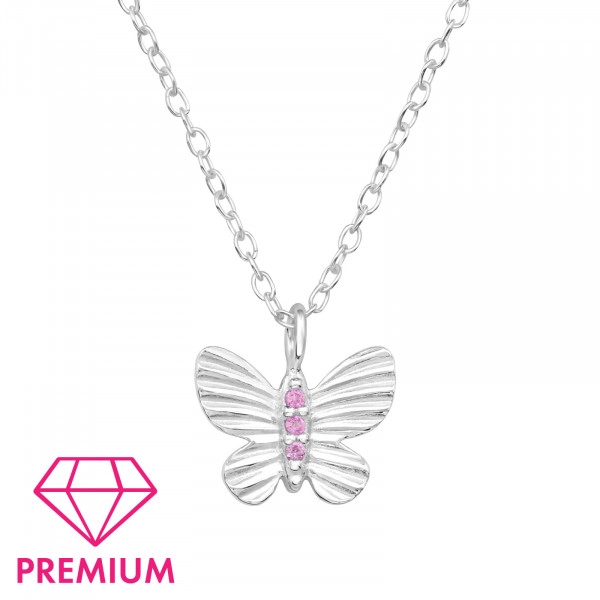 Attractive Butterfly Children's Sterling Silver Necklace