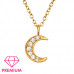 Premium Children's Silver Crescent Moon Necklace with Cubic Zirconia