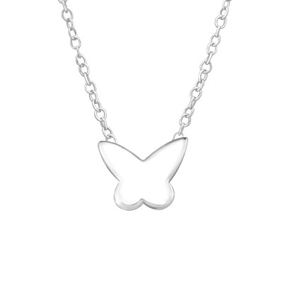 Children's Silver Butterfly Necklace