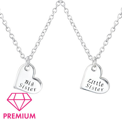 Children's Silver Sister's Love Necklace