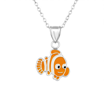 Fish Children's Sterling Silver Necklace with Epoxy