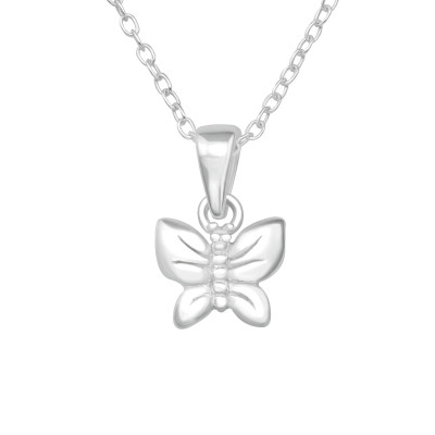 Children's Silver Butterfly Necklace