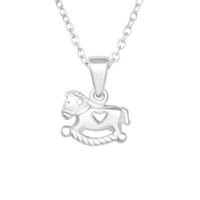 Children's Silver Rocking Horse Necklace