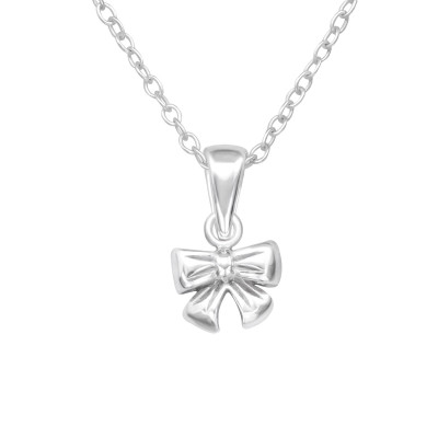 Children's Silver Bow Necklace