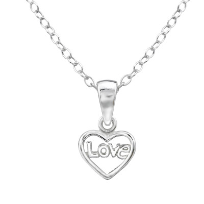 Children's Silver Love Necklace