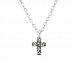 Children's Silver Cross Necklace with Crystal