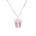 Children's Silver Ballerina Shoes Necklace with Crystal