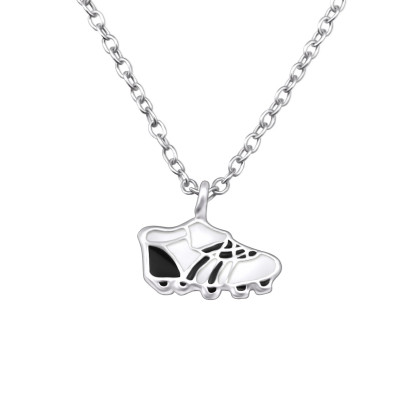 Football Boots Children's Sterling Silver Necklace with Epoxy