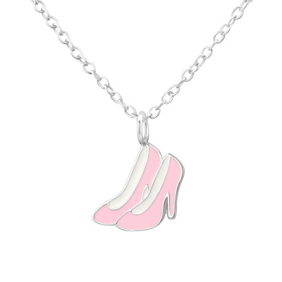 Shoes Children's Sterling Silver Necklace with Epoxy