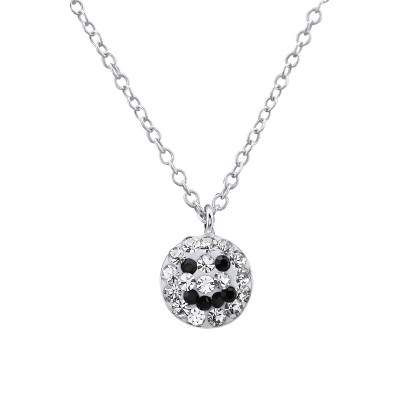 Children's Silver Smiley Necklace with Crystal