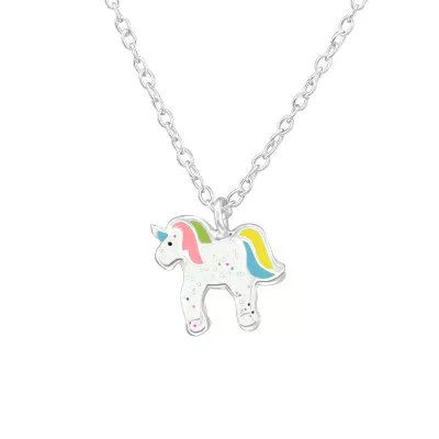 45cm Children's Pink Cubic Zirconia Unicorn Necklace in Sterling Silve –  Bevilles Jewellers