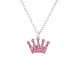 Children's Silver Crown Necklace with Crystal