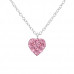 Children's Silver Heart Necklace with Crystal