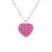 Children's Silver Heart Necklace with Crystal