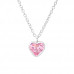 Children's Silver Heart Necklace with Cubic Zirconia