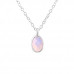 Children's Silver Oval Necklace with Cubic Zirconia