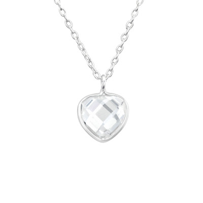 Triangle Children's Sterling Silver Necklace with Cubic Zirconia