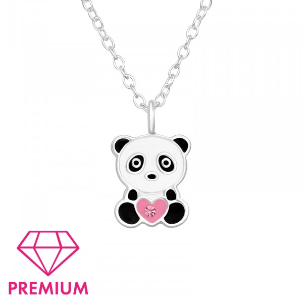 Crystal Panda Long Pendant Necklace