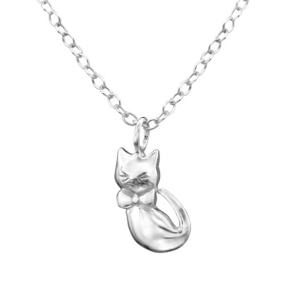 Children's Silver Cat Necklace