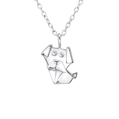 Origami Dog Children's Sterling Silver Necklace