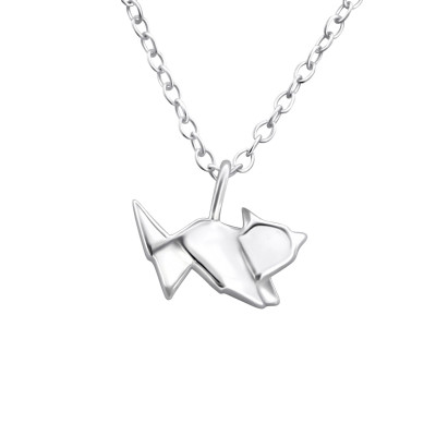 Origami Fox Children's Sterling Silver Necklace