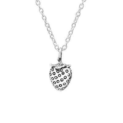 Children's Silver Strawberry Necklace