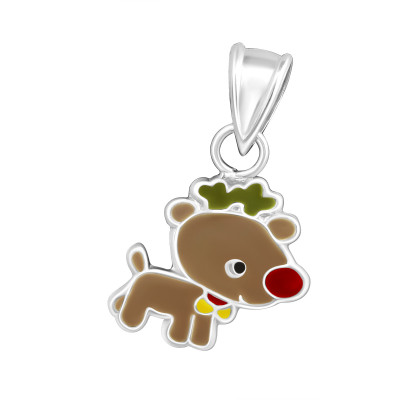 Children's Silver Raindeer Pendant