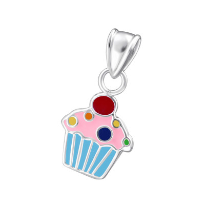 Children's Silver Cupcake Pendant