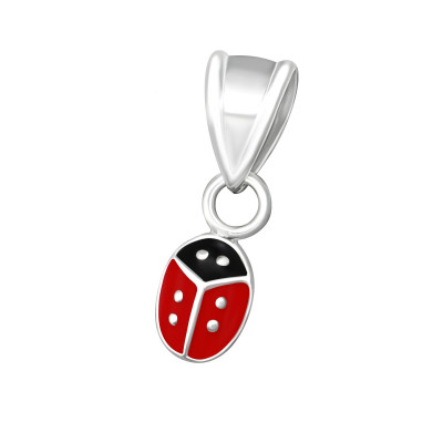 Ladybug Children's Sterling Silver Pendant with Epoxy