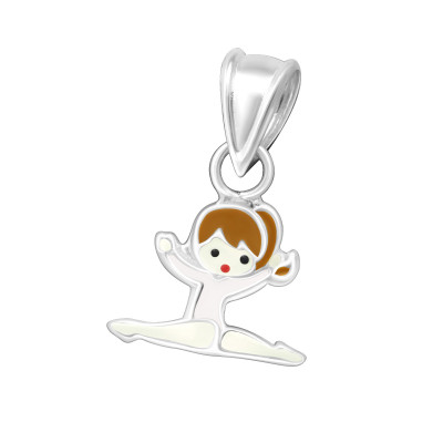 Children's Silver Gymnastics Girl Pendant