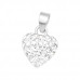 Children's Silver Heart Pendant with Crystals