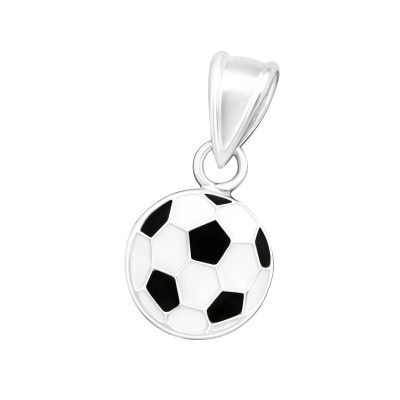 Children's Silver Football Pendant with Epoxy