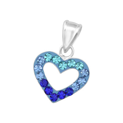 Heart Children's Sterling Silver Pendant with Crystal