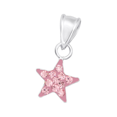 Children's Silver Star Pendant with Crystal