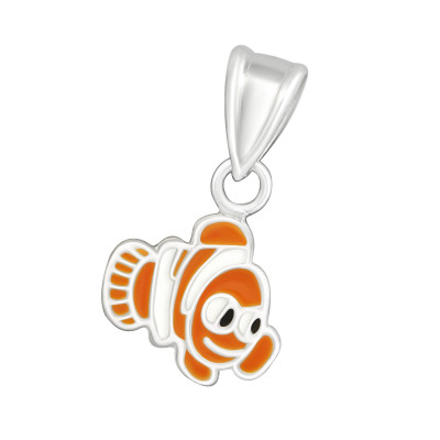 Fish Children's Sterling Silver Pendant with Epoxy