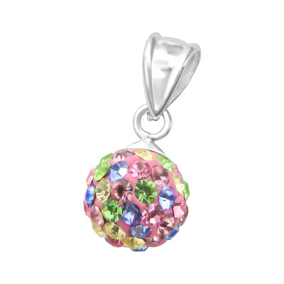 Children's Silver Ball Pendant with Crystal