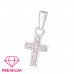 Children's Silver Cross Pendant with Cubic Zirconia