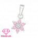 Children's Silver Flower Pendant with Cubic Zirconia