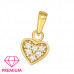 Children's Silver Heart Pendant with Cubic Zirconia