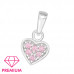 Children's Silver Heart Pendant with Cubic Zirconia