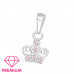 Children's Silver Crown Pendant with Cubic Zirconia