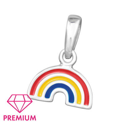 Rainbow Children's Sterling Silver Pendant with Epoxy