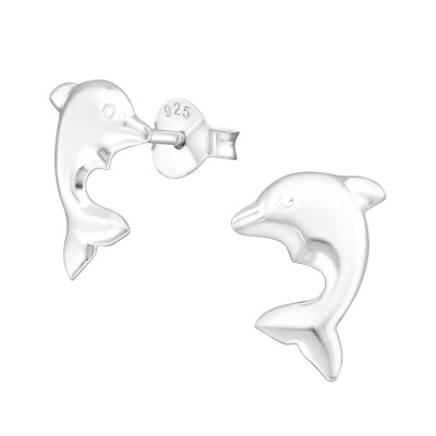 Children's Silver Dolphin Ear Studs