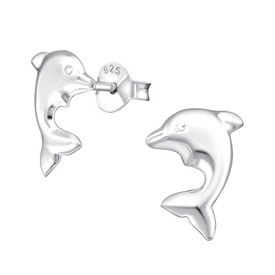 Children's Silver Dolphin Ear Studs