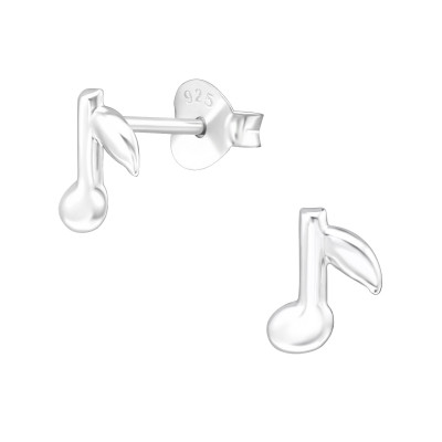 Children's Silver Music Note Ear Studs