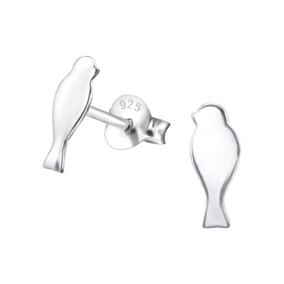 Children's Silver Bird Ear Studs