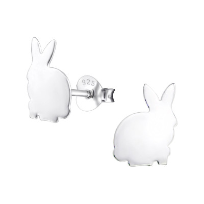 Children's Silver Rabbit Ear Studs